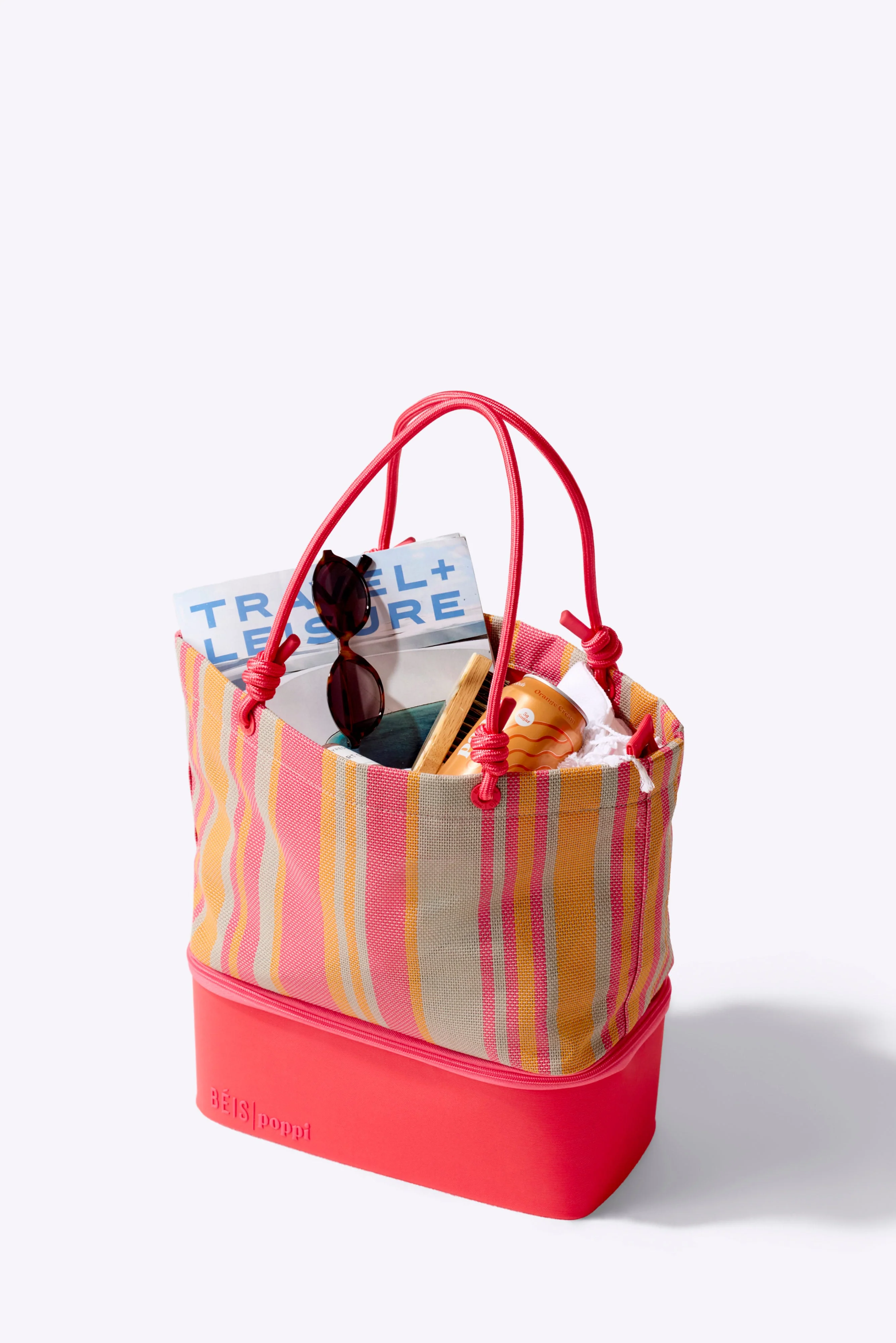 BÉIS x poppi The Cooler Tote in Juicy Stripe - Image 3