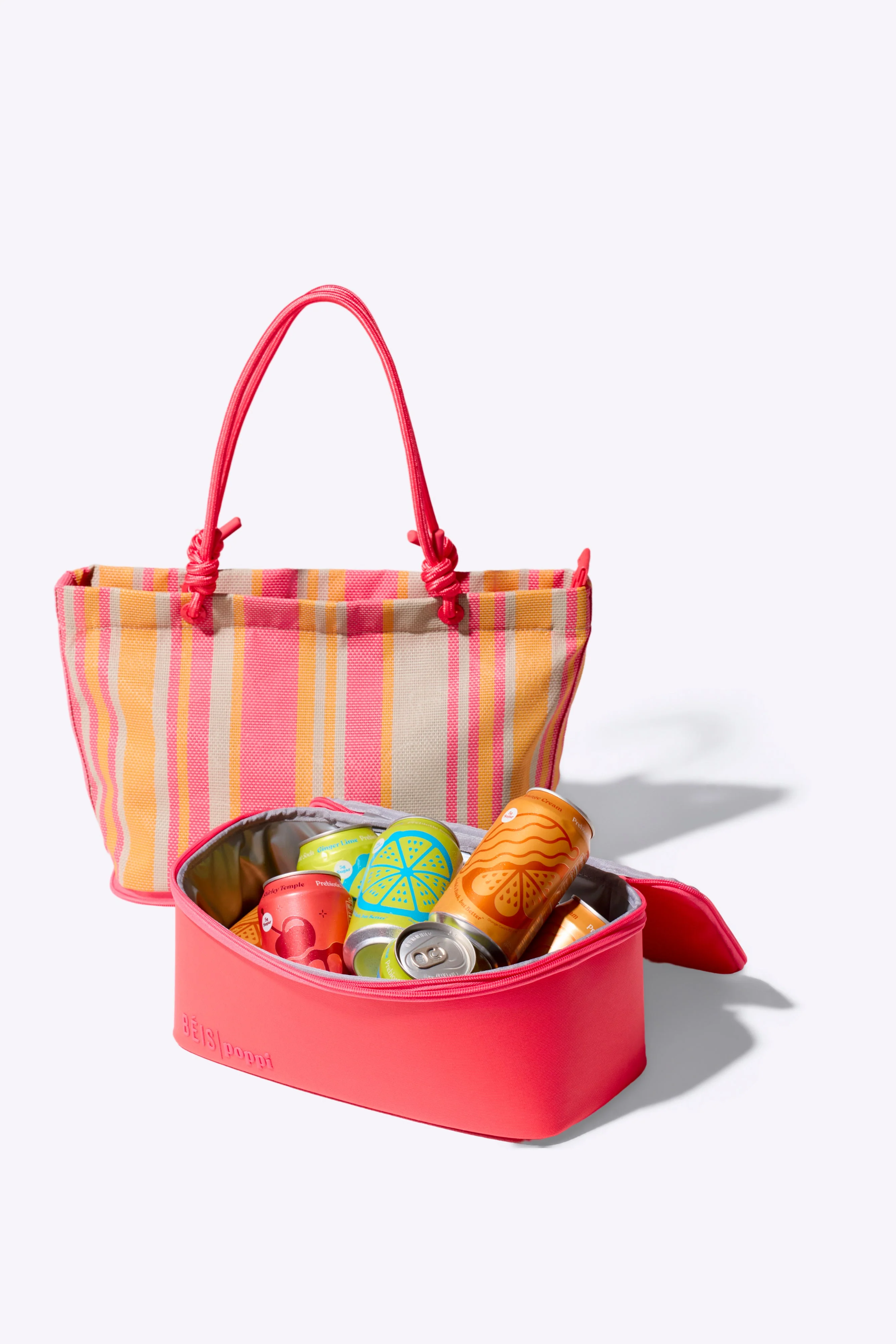 BÉIS x poppi The Cooler Tote in Juicy Stripe - Image 5