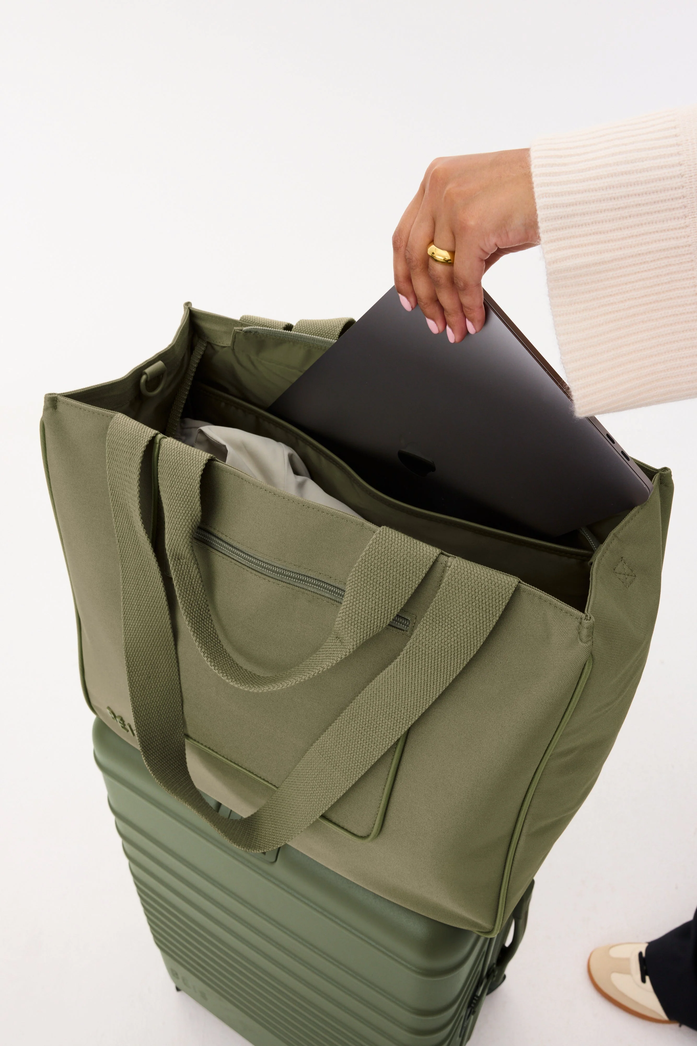 The East To West Tote in Olive - Image 6