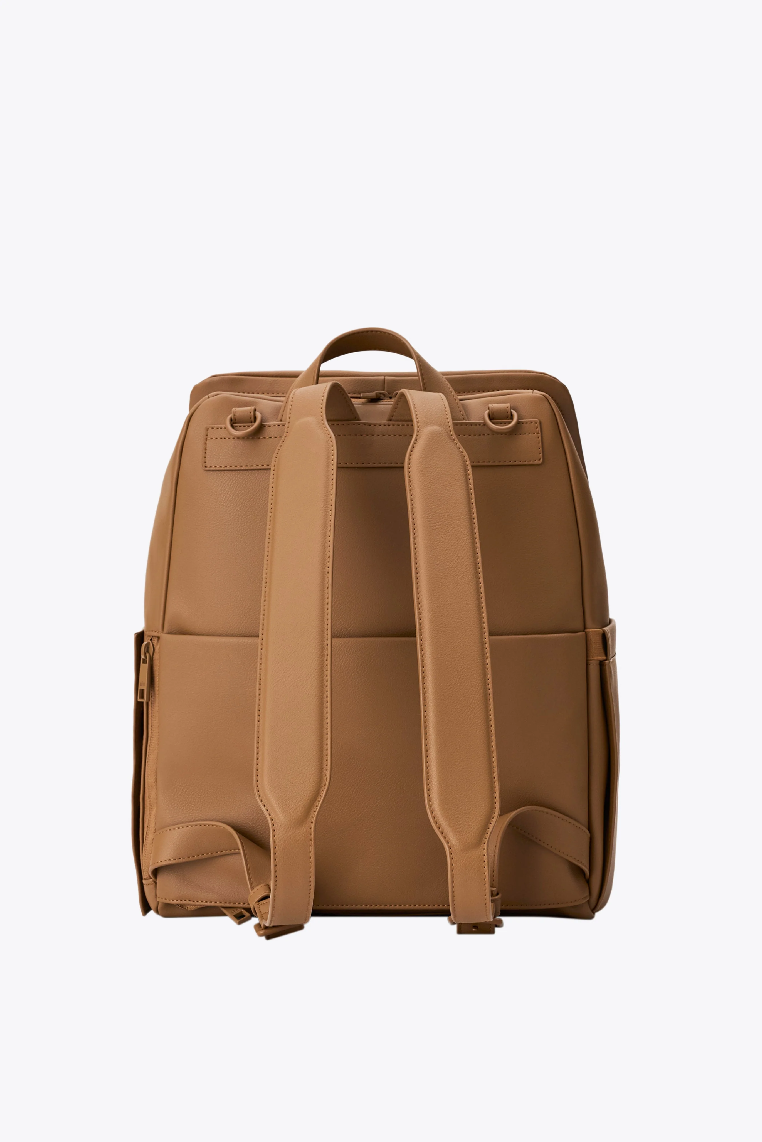 The Everyday Diaper Backpack in Camel Vegan Leather - Image 3