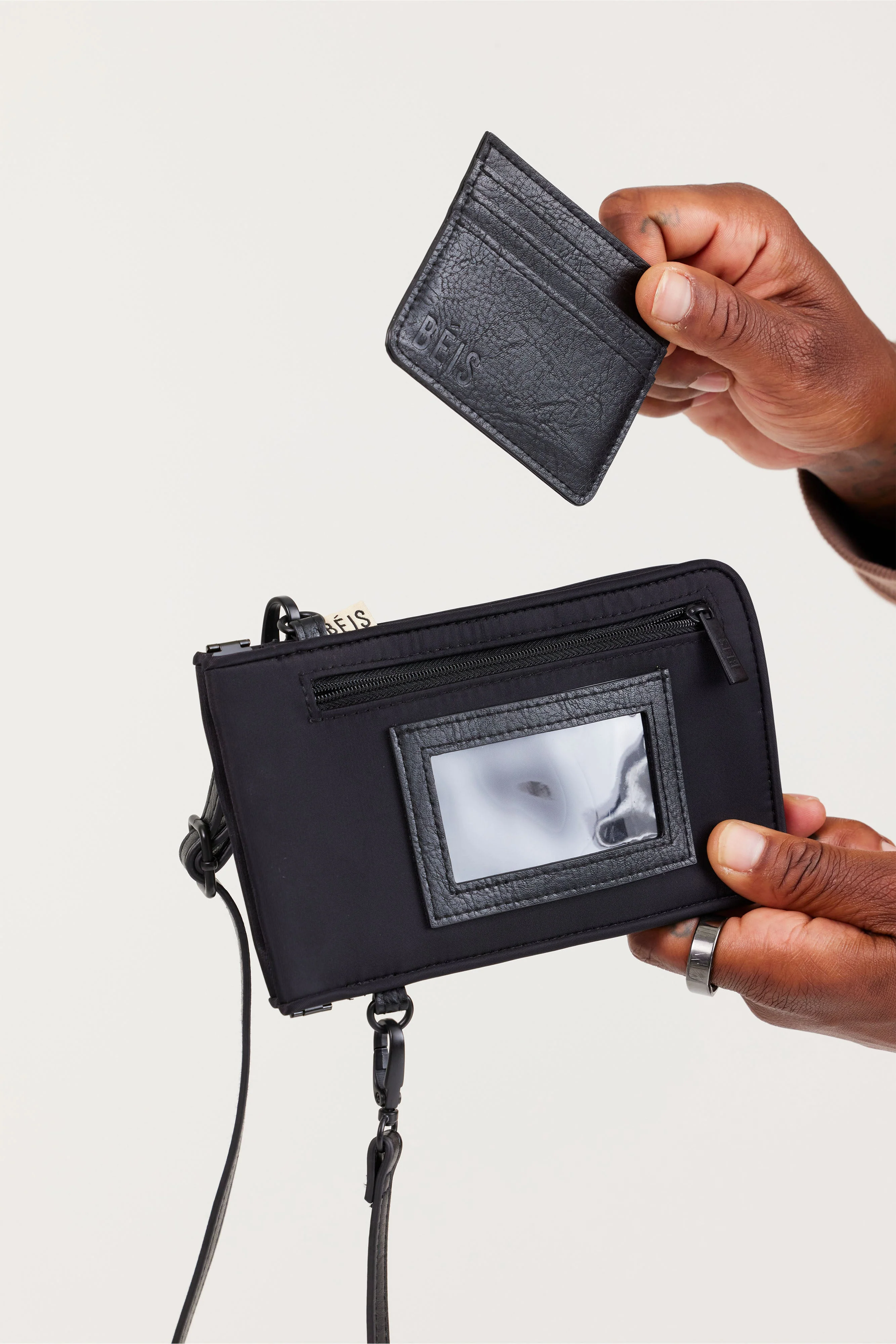 The ID Crossbody Bag In Black - Image 5