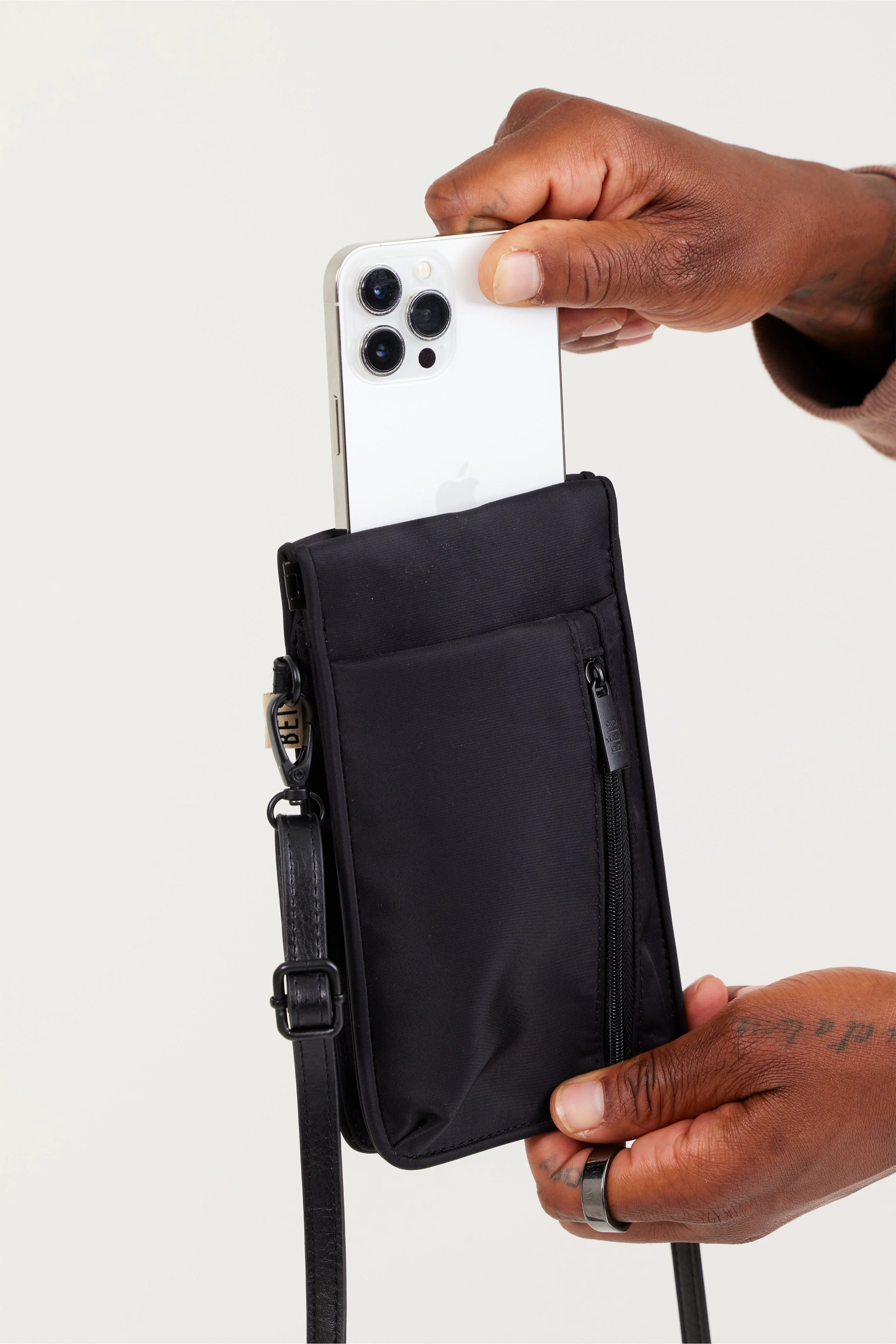 The ID Crossbody Bag In Black - Image 7