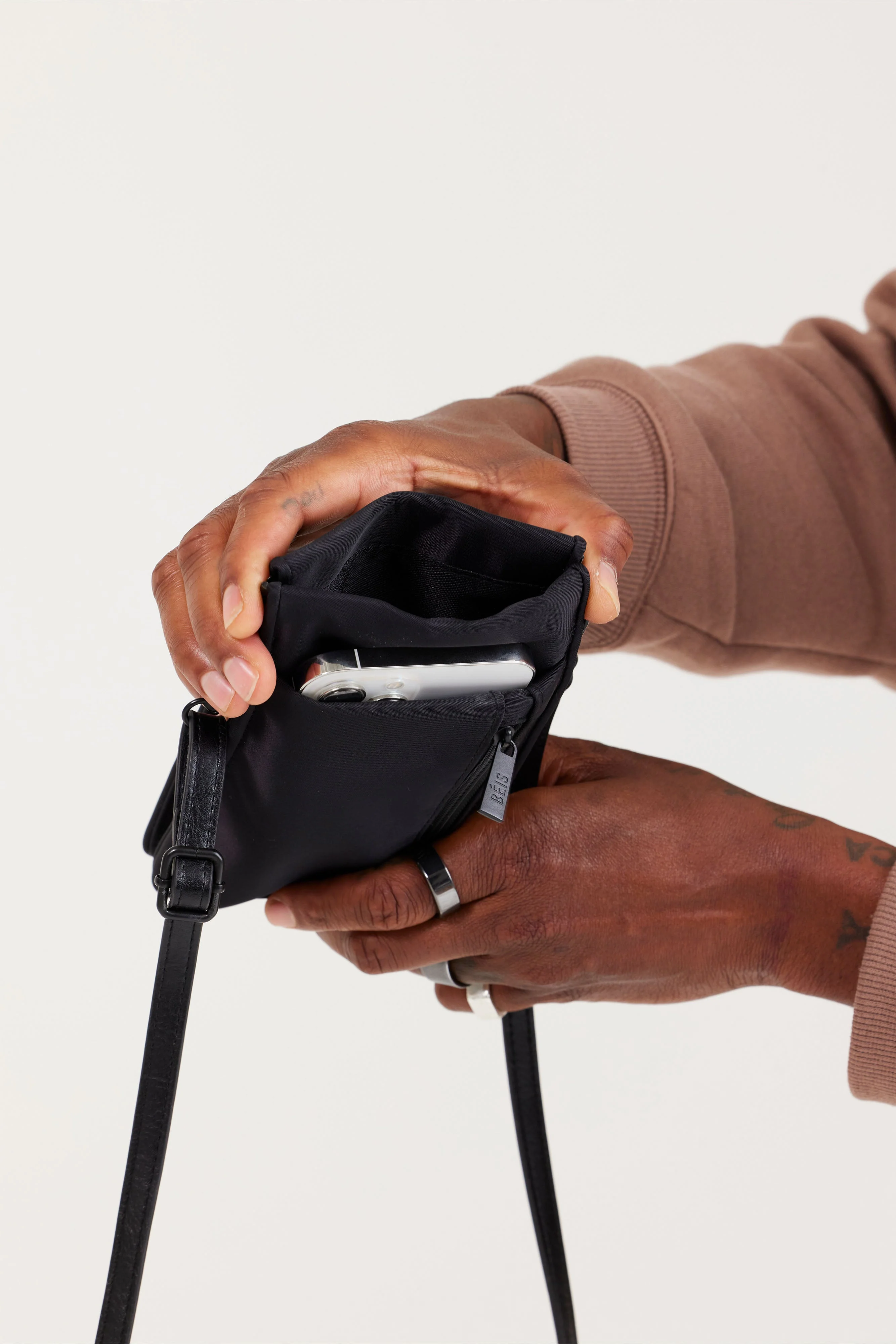 The ID Crossbody Bag In Black - Image 8