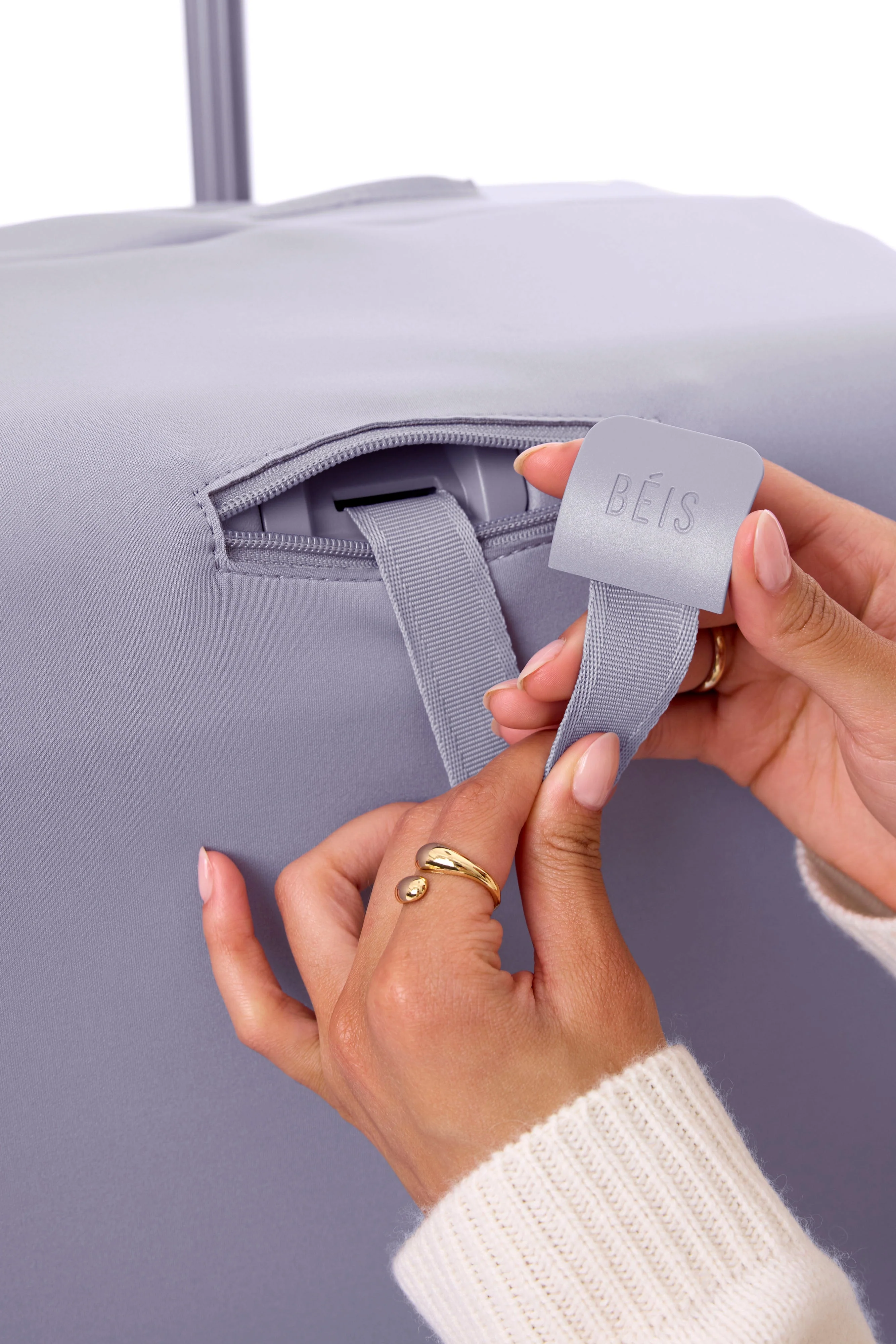 The Large Check-In Luggage Cover in Lavender - Image 5