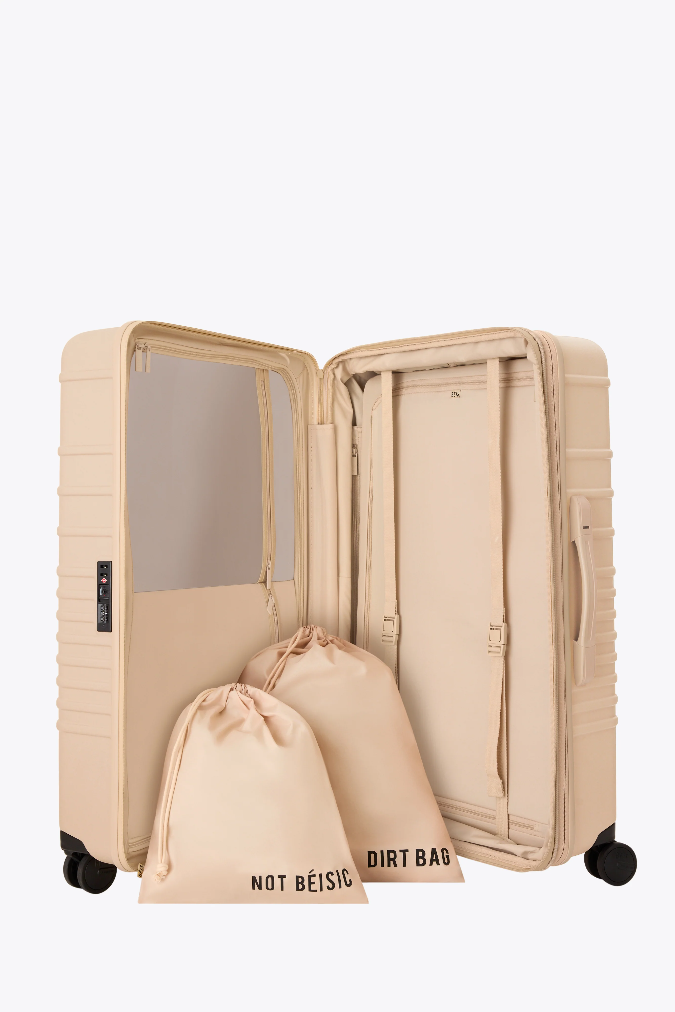 The Large Check-In Roller in Beige - Image 3