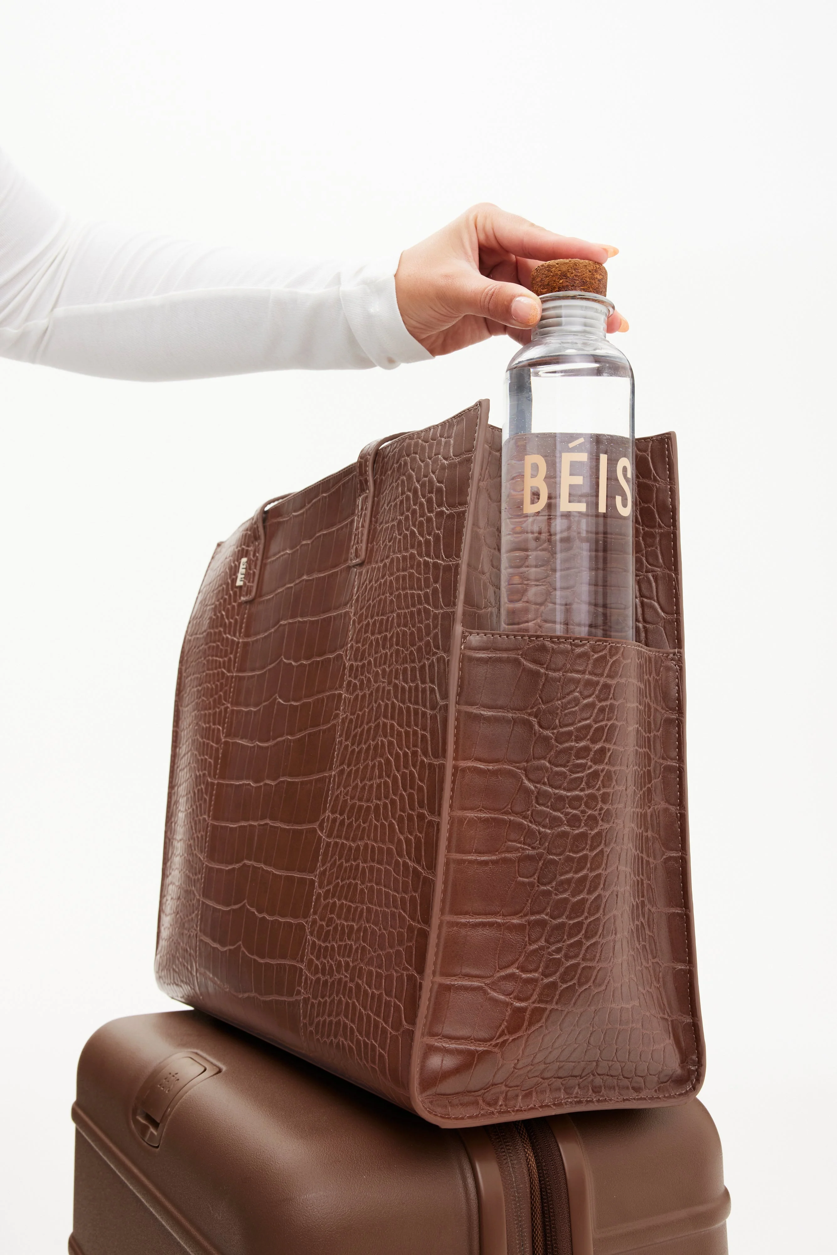The Large Work Tote in Maple Croc - Image 8