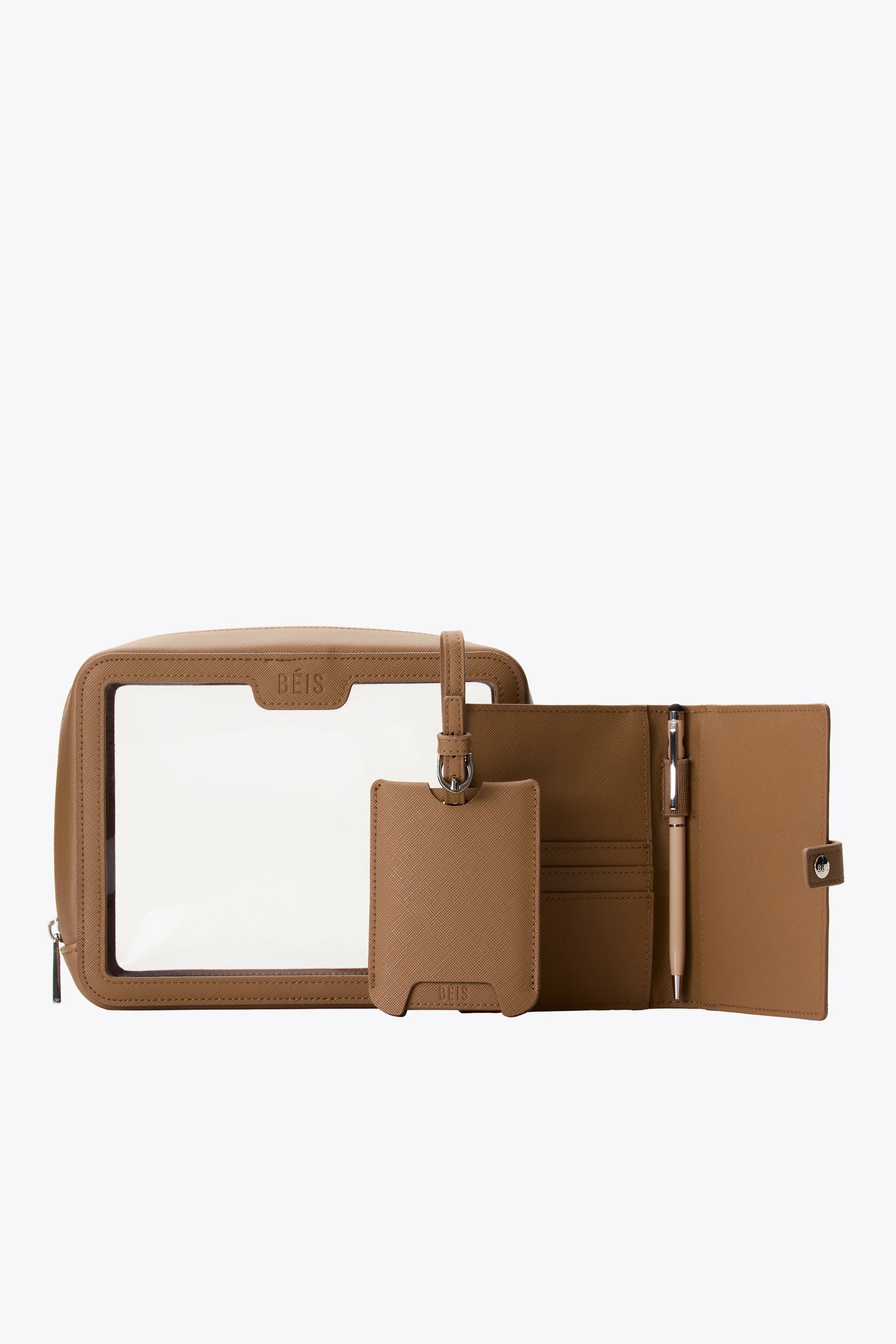 The Passport & Luggage Tag Set in Camel - Image 3