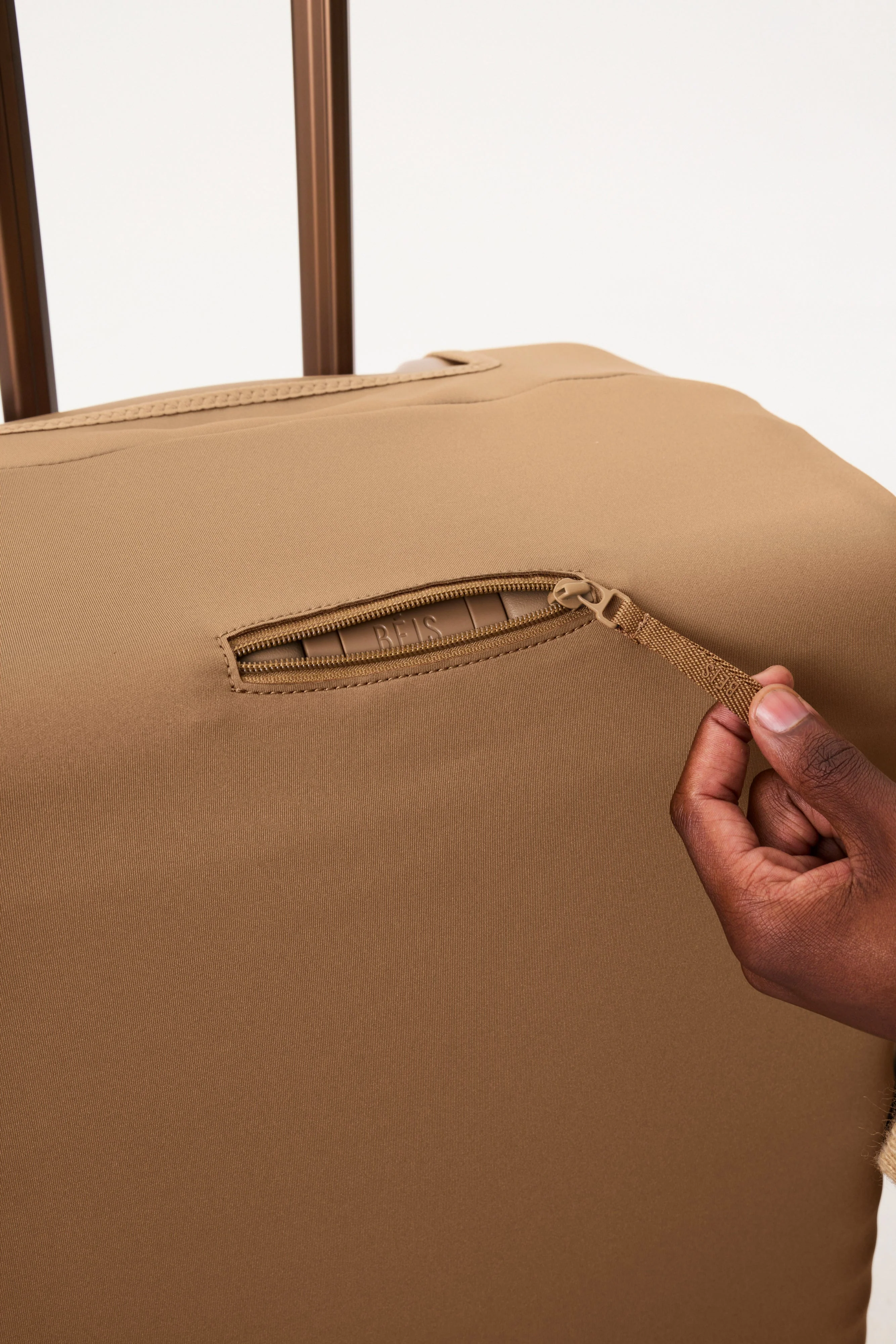 The Small Carry-On Luggage Cover in Camel - Image 4