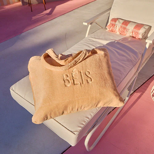 The Terry Towel Tote in Beige - Image 6