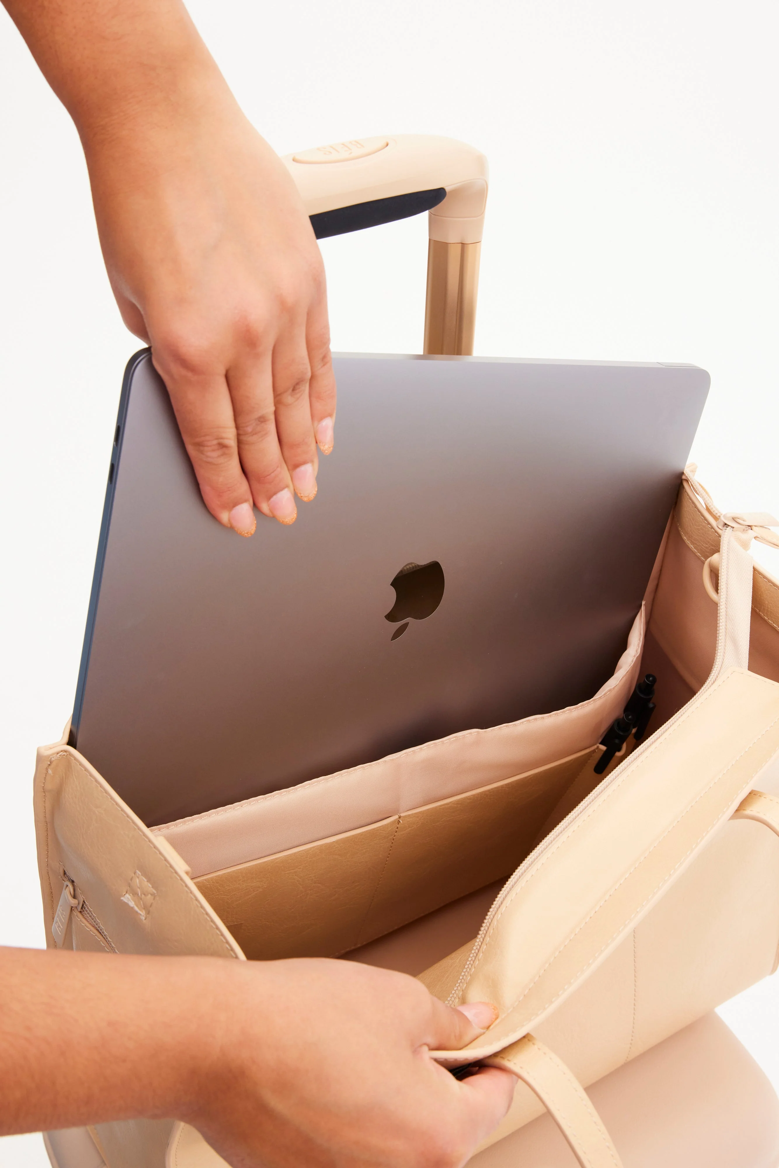 The Work Tote in Beige - Image 6
