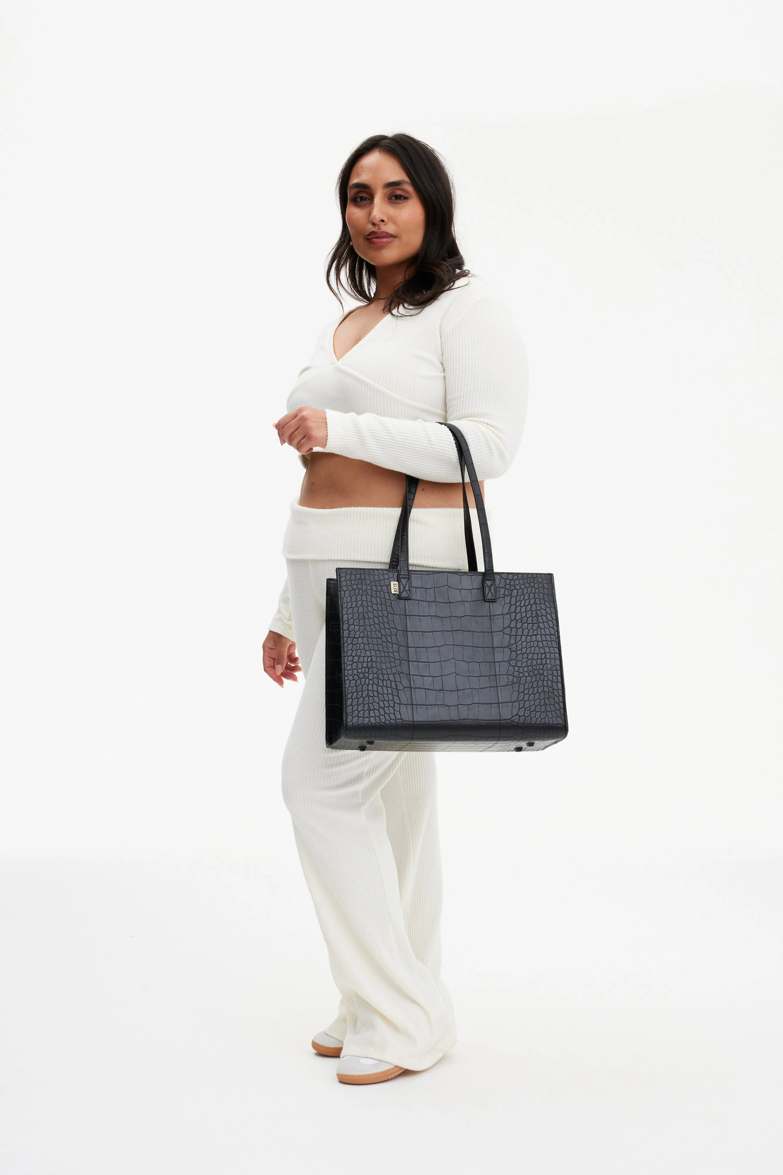 The Work Tote in Black Croc - Image 5