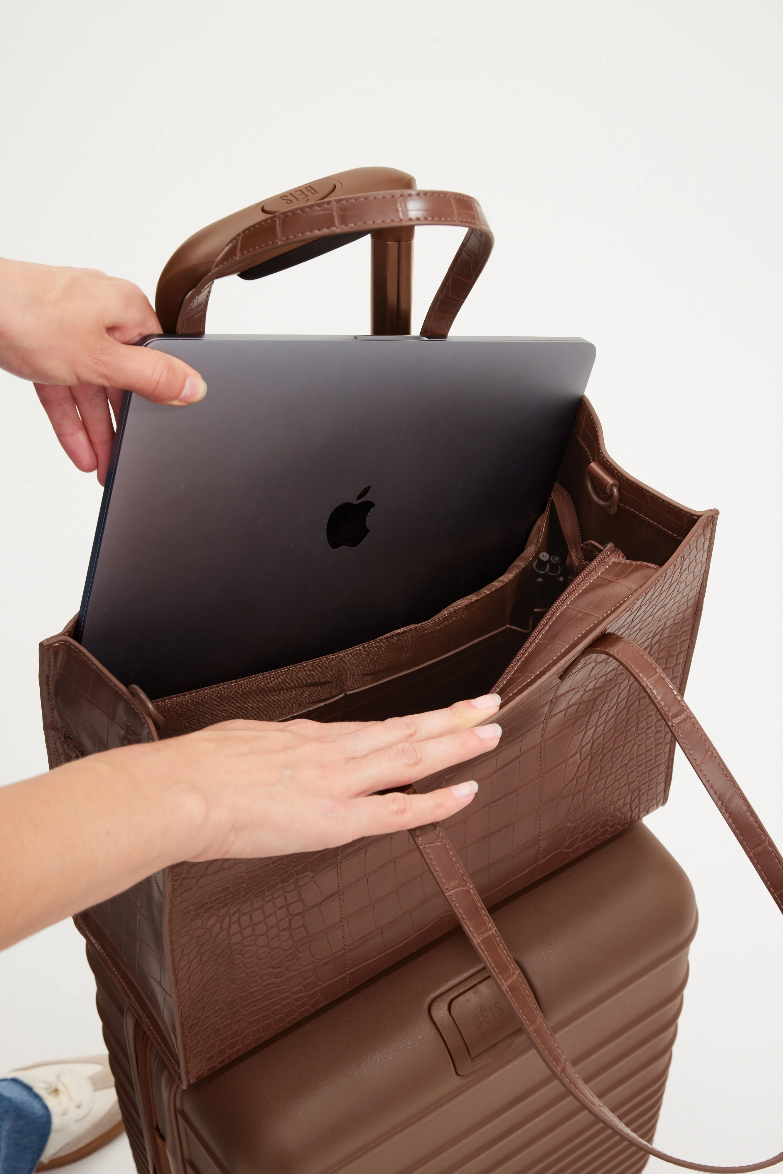 The Work Tote in Maple Croc - Image 7